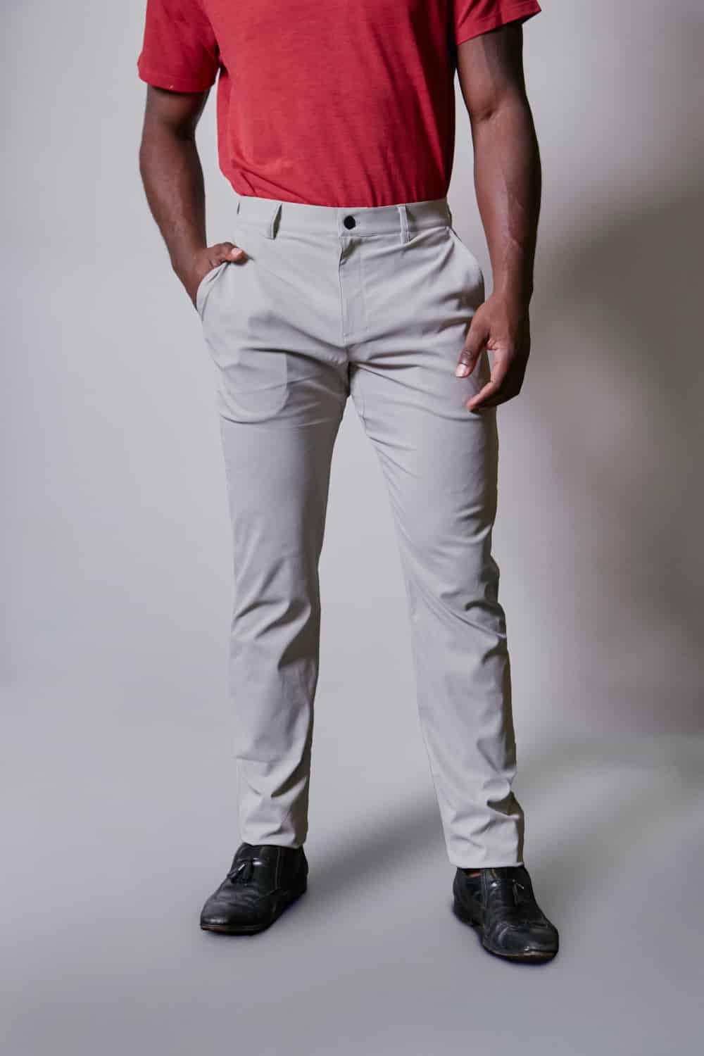 White stretch outlet trousers